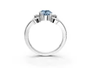 Solitaire Engagement Ring Setting for Fancy Blue Oval Center with Twisted Band and Scroll Prong Head in Platinum
