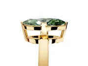 Solitaire Engagement Ring Setting for Fancy Green Marquise Center with Plain Band and Flat Tab Prong Head in Yellow Gold