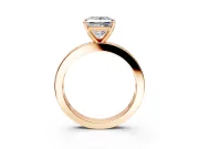 Solitaire Engagement Ring Setting for Princess Cut Center with Channel Baguette Band and Prong Head in Rose Gold