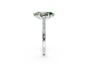 Solitaire Engagement Ring Setting for Fancy Green Marquise Center with Channel Accents and Prong Head in White Gold