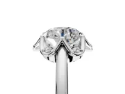 Floral Frame Engagement Ring Setting for Round Cut Center with Accent Clusters and Prong Head in Platinum