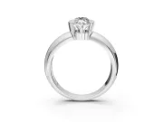 Tension Engagement Ring Setting for Marquise Center with Wide Flat Band and Tension Head in White Gold