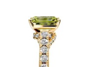 Solitaire Engagement Ring Setting for Fancy Yellow Emerald Cut Center with Crossover Accents and Prong Head in Yellow Gold
