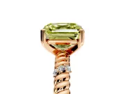 Rope Engagement Ring Setting for Fancy Yellow Asscher Cut Center with Accent Shoulders and Prong Head in Rose Gold