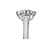 Solitaire Engagement Ring Setting for Round Cut Center with Cathedral Band and Prong Head in Sterling Silver