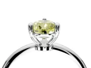 Minimalist Solitaire Engagement Ring Setting for Fancy Yellow Pear-Shaped Center with Thin Band and Prong Head in Platinum