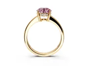 Solitaire Engagement Ring Setting for Fancy Pink Round Cut Center with Channel-Set Accent Band and Prong Head in Yellow Gold