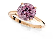 Solitaire Engagement Ring Setting for Fancy Pink Round Cut Center with Knife Ridge Band and Claw Prong Head in Rose Gold