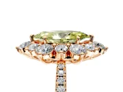 Floral Halo Engagement Ring Setting for Fancy Yellow Marquise Center with Pave Accents and Prong Head in Rose Gold
