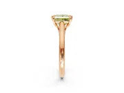 Solitaire Engagement Ring Setting for Fancy Yellow Princess Cut Center with Cathedral Band and Prong Head in Rose Gold