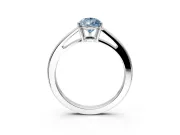 Solitaire Engagement Ring Setting for Fancy Blue Pear-Shaped Center with Open Cathedral Shoulders and Prong Head in Platinum