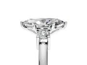 3 Stone Engagement Ring Setting for Marquise Center with Wide Plain Band and Prong Head in White Gold