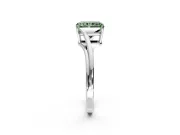 Solitaire Engagement Ring Setting for Fancy Green Radiant Cut Center with Plain Bypass Twist Band and Prong Head in Platinum