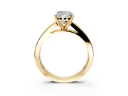 Solitaire Engagement Ring Setting for Cushion Cut Center with Princess Cut Channel Band and Prong Head in Yellow Gold