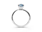 Minimalist Solitaire Engagement Ring Setting for Fancy Blue Pear-Shaped Center with Thin Band and Prong Head in Sterling Silver