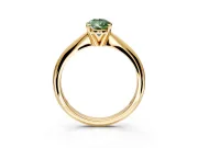 Solitaire Engagement Ring Setting for Fancy Green Pear-Shaped Center with Knife Ridge Band and Claw Prong Head in Yellow Gold