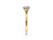 Solitaire Engagement Ring Setting for Cushion Cut Center with Straight Thin Band and Prong Head in Yellow Gold