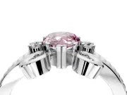 Solitaire Engagement Ring Setting for Fancy Pink Pear-Shaped Center with Twisted Band and Scroll Prong Head in Platinum