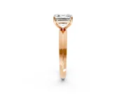 Solitaire Engagement Ring Setting for Asscher Cut Center with Wide Knife Ridge Band and Prong Head in Rose Gold