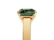 Solitaire Engagement Ring Setting for Fancy Green Asscher Cut Center with Tapered Split Shoulders and Prong Head in Yellow Gold