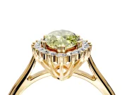 Starburst Halo Engagement Ring Setting for Fancy Yellow Marquise Center with Thin Round-Wire Band and Prong Head in Yellow Gold