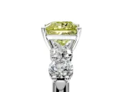 5 Stone Engagement Ring Setting for Fancy Yellow Princess Cut Center with Graduated Accents and Prong Head in Platinum
