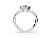 Tension Engagement Ring Setting for Round Cut Center with Wide Flat Band and Tension Head in Sterling Silver