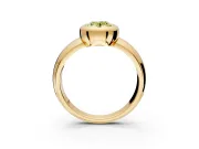 Solitaire Engagement Ring Setting for Fancy Yellow Oval Center with Wide Band and Bezel Head in Yellow Gold