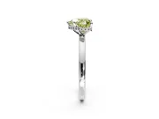 Hidden Halo Engagement Ring Setting for Fancy Yellow Heart-Shaped Center with Plain Band and Tall Prong Head in Sterling Silver
