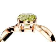 Solitaire Engagement Ring Setting for Fancy Yellow Cushion Cut Center with Twisted Pave Band and Prong Head in Rose Gold