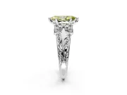 Solitaire Engagement Ring Setting for Fancy Yellow Marquise Center with Filigree Accent Basket and Prong Head in Platinum