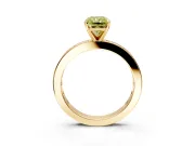 Solitaire Engagement Ring Setting for Fancy Yellow Radiant Cut Center with Channel Baguette Band and Prong Head in Yellow Gold