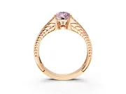 Split Shank Engagement Ring Setting for Fancy Pink Pear-Shaped Center with Pave Split Shank and Prong Head in Rose Gold