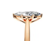 Solitaire Engagement Ring Setting for Marquise Center with Narrow Cathedral Band and Prong Head in Rose Gold