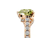 Solitaire Engagement Ring Setting for Fancy Yellow Heart-Shaped Center with Crossover Accents and Prong Head in Rose Gold