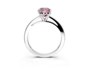 Solitaire Engagement Ring Setting for Fancy Pink Cushion Cut Center with Basket Rail and Prong Head in Platinum