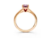 Solitaire Engagement Ring Setting for Fancy Pink Emerald Cut Center with Knife Ridge Band and Claw Prong Head in Rose Gold