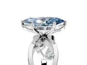 Solitaire Engagement Ring Setting for Fancy Blue Marquise Center with Criss-Cross Accent Band and Prong Head in Platinum