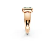 Solitaire Engagement Ring Setting for Fancy Green Emerald Cut Center with Wide Band and Bezel Head in Rose Gold