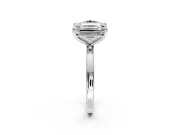 Fancy Green Round Cut and Emerald Cut Lab-Grown Diamond Toi et Moi Engagement Ring with Prong-Set Stones in Sterling Silver
