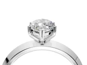 Solitaire Engagement Ring Setting for Marquise Center with Wide Knife Ridge Band and Prong Head in White Gold