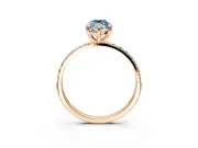 Solitaire Engagement Ring Setting for Fancy Blue Marquise Center with Pave Accents and Prong Head in Rose Gold
