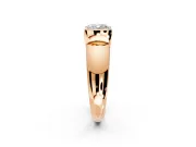 Tension Engagement Ring Setting for Cushion Cut Center with Wide Flat Band and Tension Head in Rose Gold