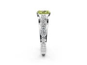 Solitaire Engagement Ring Setting for Fancy Yellow Radiant Cut Center with Graduated Shared Prongs and Prong Head in Platinum