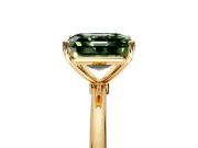 Solitaire Engagement Ring Setting for Fancy Green Asscher Cut Center with Straight Thin Band and Prong Head in Yellow Gold