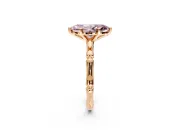 Solitaire Engagement Ring Setting for Fancy Pink Marquise Center with Bamboo Band and Prong Head in Rose Gold