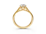 Solitaire Engagement Ring Setting for Oval Center with Cathedral Band and Prong Head in Yellow Gold