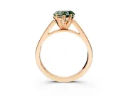 Solitaire Engagement Ring Setting for Fancy Green Heart-Shaped Center with Tapered Split Shoulders and Prong Head in Rose Gold