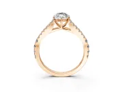 Solitaire Engagement Ring Setting for Marquise Center with Pave Split Shank and Prong Head in Rose Gold