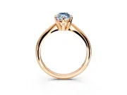 Solitaire Engagement Ring Setting for Fancy Blue Marquise Center with Knife Ridge Band and Claw Prong Head in Rose Gold